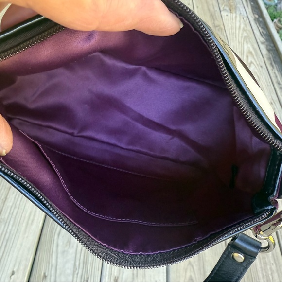 🟣 Coach Circle Dot Print Purse – Purple, Black & Cream 🖤 - Picture 9 of 11